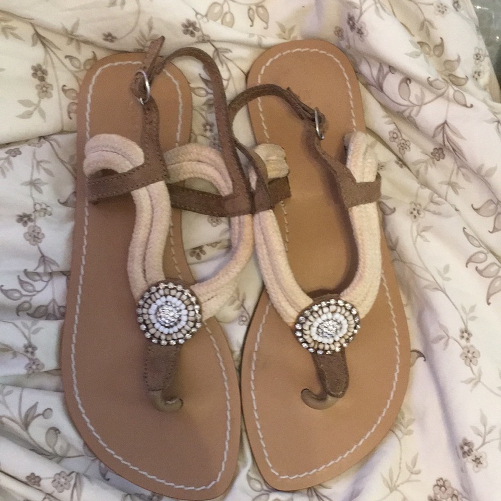 Skemo Beaded Jewel Accented Sandals